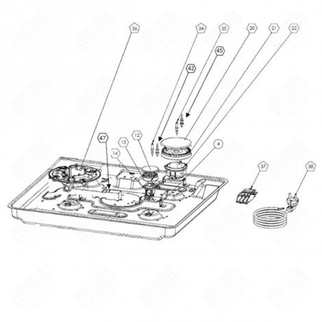 JOINT SUPPORT BRULEUR WOK (REPÈRE 48) FOUR, CUISINIÈRE - CU005083
