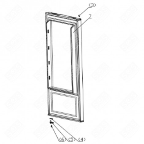 PORTE REF BLANC (REPÈRE 7) FRIGO, RÉFRIGÉRATEUR, CONGÉLATEUR - FR001695