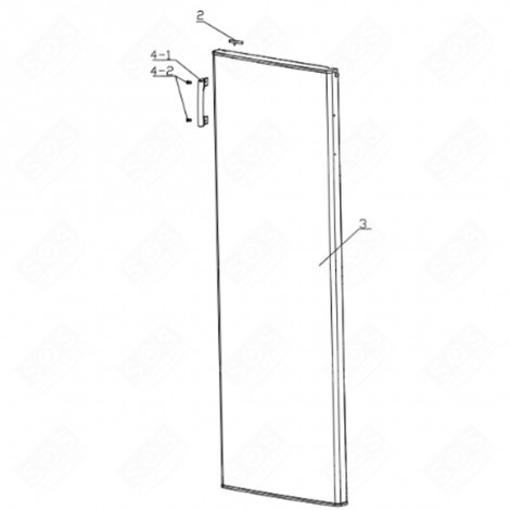 PORTE FREEZER NOIR (REPÈRE 3) FRIGO, RÉFRIGÉRATEUR, CONGÉLATEUR - FR002987