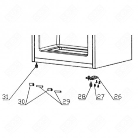 PIED RÉGLABLE (REPÈRE 31) FRIGO, RÉFRIGÉRATEUR, CONGÉLATEUR - FR001064