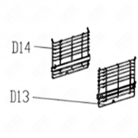 GRILLE LATERALE G (REPÈRE 14) FOUR, CUISINIÈRE - CU000534