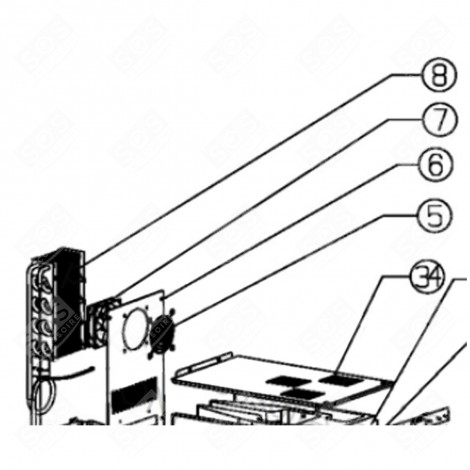 VENTILATEUR (REPÈRE 7) FRIGO, RÉFRIGÉRATEUR, CONGÉLATEUR - FR003990
