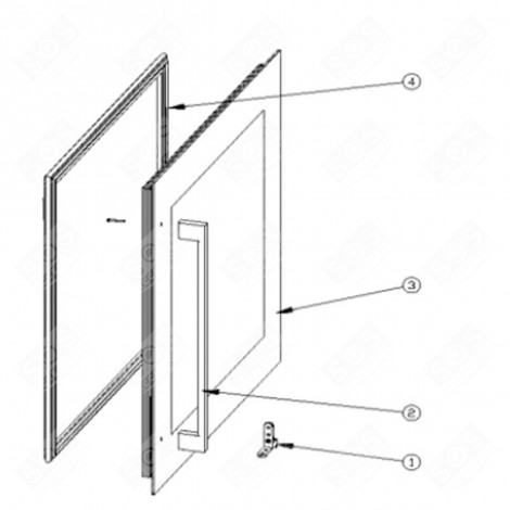 JOINT DE PORTE (REPÈRE 4) FRIGO, RÉFRIGÉRATEUR, CONGÉLATEUR - FR004059