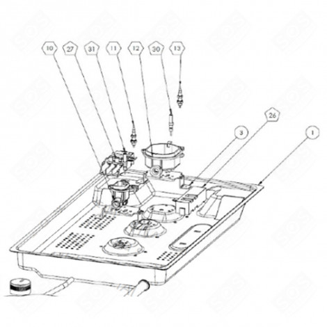 BRULEUR RAPIDE (REPÈRE 12) FOUR, CUISINIÈRE - CU000863