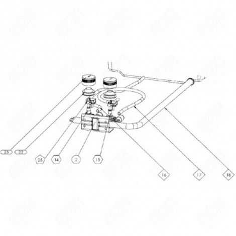 ROBINET RAPIDE (REPÈRE 15) FOUR, CUISINIÈRE - CU000882