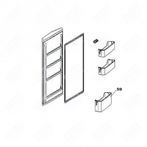 BALCONNET BOUTEILLES (REPÈRE 59) 486X113X96 MM FRIGO, RÉFRIGÉRATEUR, CONGÉLATEUR - 49121752, 49126129