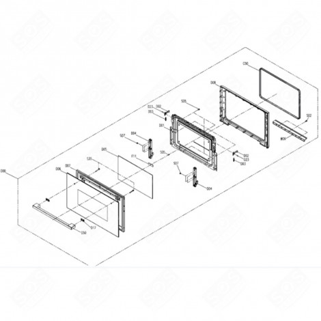 PORTE ASSEMBLÉE  (REPÈRE D00) FOUR, CUISINIÈRE - CU000791