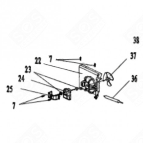 MOTEUR VENTILATEUR (REPÈRE 24) FRIGO, RÉFRIGÉRATEUR, CONGÉLATEUR - FR001655