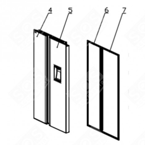 JOINT PORTE REF  (REPÈRE 7) FRIGO, RÉFRIGÉRATEUR, CONGÉLATEUR - FR007151