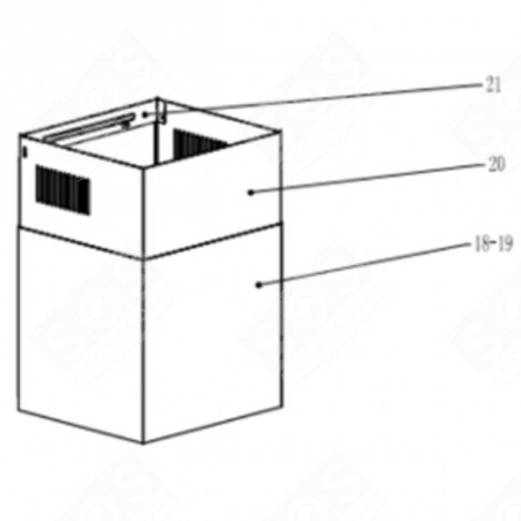 CHEMINÉE INFERIEURE (REPÈRE 18-19) FOUR, CUISINIÈRE - CU002643