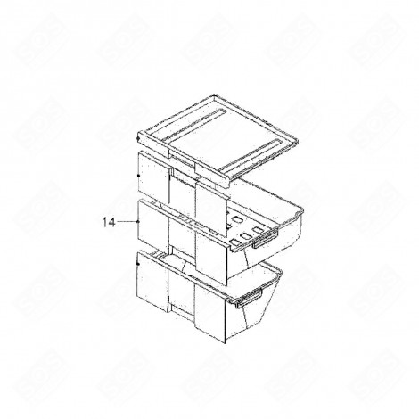 TIROIR CENTRAL FRIGO, RÉFRIGÉRATEUR, CONGÉLATEUR - 580C81