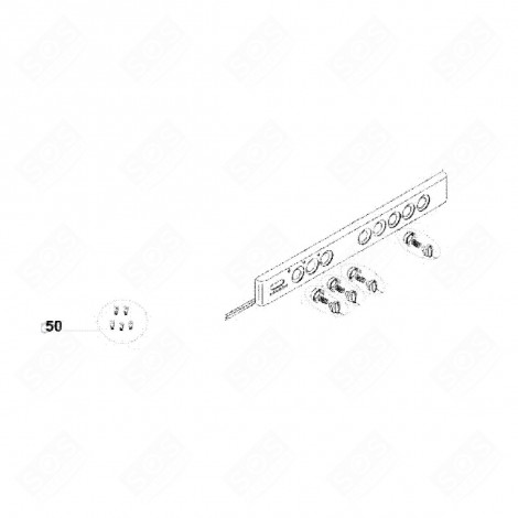 JEU INJECTEURS, GICLEURS BUTANE (REPÈRE 50) FOUR, CUISINIÈRE - 387A04