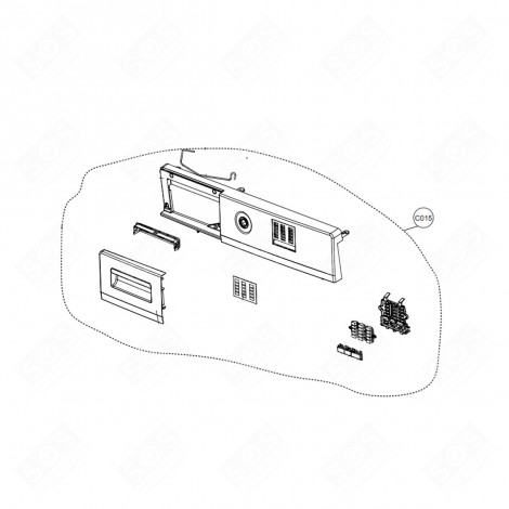BANDEAU (REPÈRE C018) MACHINE À LAVER, LAVE-LINGE - 2383609001