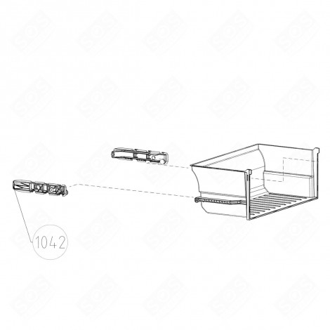 RAIL BAC À LÉGUME (REPÈRE 1042) FRIGO, RÉFRIGÉRATEUR, CONGÉLATEUR - 4942630400