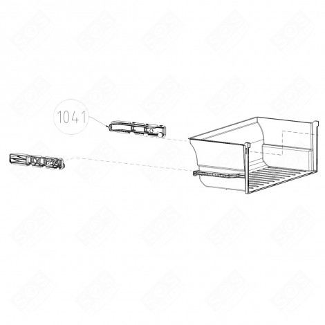 RAIL BAC À LÉGUME (REPÈRE 1041) FRIGO, RÉFRIGÉRATEUR, CONGÉLATEUR - 4942630300