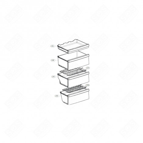 TIROIR BAC À GLAÇONS REPÈRE 136A FRIGO, RÉFRIGÉRATEUR, CONGÉLATEUR - AJP72975005 