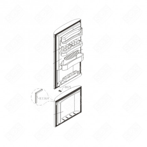 JOINT DE PORTE (PARTIE CONGÉLATEUR) REPÈRE 0336A FRIGO, RÉFRIGÉRATEUR, CONGÉLATEUR - 406645