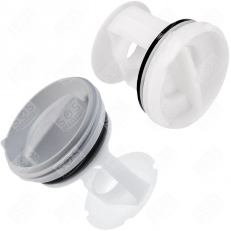 LOT DE 2 BOUCHONS FILTRES DE VIDANGE  69X63 MM MACHINE À LAVER, LAVE-LINGE - 484000000966, 00635377