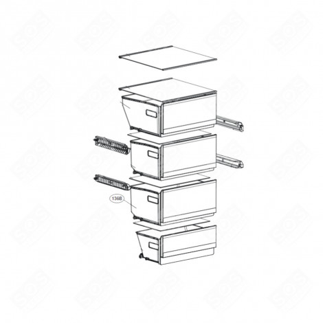 BAC CONGÉLATEUR (REPÈRE 136B) FRIGO, RÉFRIGÉRATEUR, CONGÉLATEUR - AJP75615017