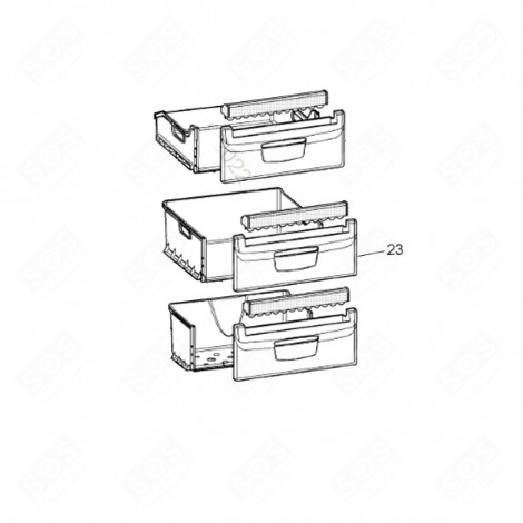 FAÇADE DE TIROIR INTERMÉDIAIRE (PARTIE CONGÉLATEUR)    -    466 X 292MM FRIGO, RÉFRIGÉRATEUR, CONGÉLATEUR - C00283741, 482000023211