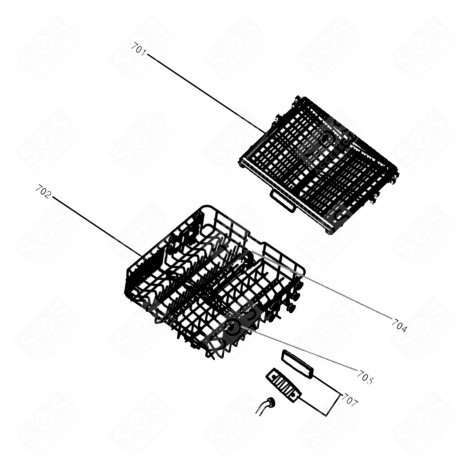 PLATEAU À COUVERT ASSEMBLÉ REPÈRE 701 LAVE-VAISSELLE - 1062864, 34421629