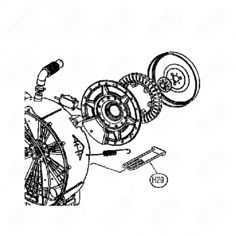 RÉSISTANCE D'ORIGINE (REPÈRE 29) MACHINE À LAVER, LAVE-LINGE - 74698