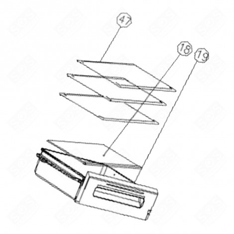 CLAYETTE (REPÈRE N°47) FRIGO, RÉFRIGÉRATEUR, CONGÉLATEUR - 1057644, 53041450