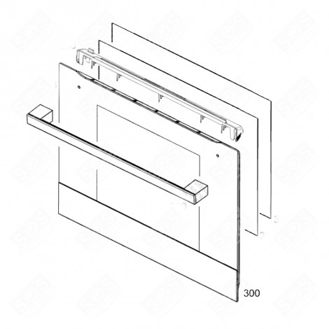 VITRE DE PORTE EXTÉRIEURE D'ORIGINE (REPÈRE 300)           -           590X462 MM FOUR, CUISINIÈRE - 140123469177