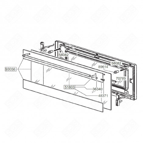 VITRE DE PORTE INTERMÉDIAIRE (REPÈRE 93056)              -                   624X231 MM FOUR, CUISINIÈRE - 772533074