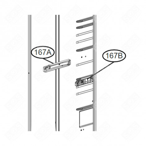GUIDE RAIL (REPÈRE 167A) FRIGO, RÉFRIGÉRATEUR, CONGÉLATEUR - MEA66351601