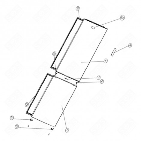 PORTE DE CONGÉLATEUR (REPÈRE N°1) FRIGO, RÉFRIGÉRATEUR, CONGÉLATEUR - 1059172, 53030353