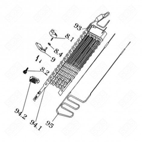 SONDE DE TEMPÉRATURE (REPÈRE N°93) FRIGO, RÉFRIGÉRATEUR, CONGÉLATEUR - 1058569, 53040519