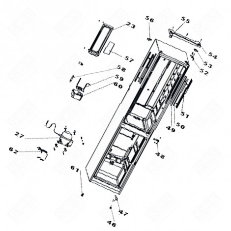 PLATINE DE COMMANDE (REPÈRE N°57) FRIGO, RÉFRIGÉRATEUR, CONGÉLATEUR - 1058210, 53040883