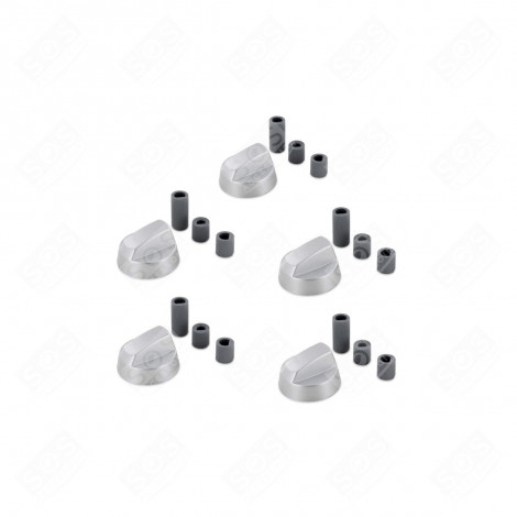 LOT DE 5 BOUTONS ROTATIFS UNIVERSELS Ø 42 MM + EMBOUTS 6 ET 8 MM FOUR, CUISINIÈRE - 21823