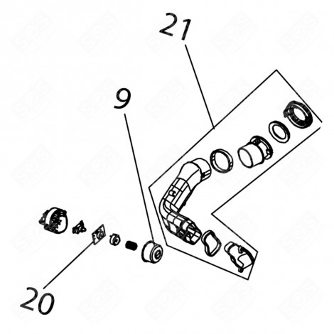 POTENTIOMÈTRE (REPÈRE N°20) D'ORIGINE ASPIRATEUR - 140200340010