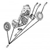 Partie inférieure avec roulette (repère n°330) d'origine