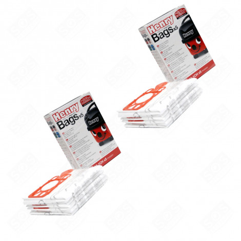 LOT DE 2 BOÎTES DE 5 SACS ASPIRATEUR - NVM1CH, NVM-1CH